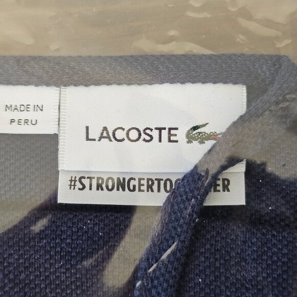 NIP LACOSTE Navy Blue Pique Cotton Ear Loop Face Mask Unisex One Size OS - Picture 5 of 5